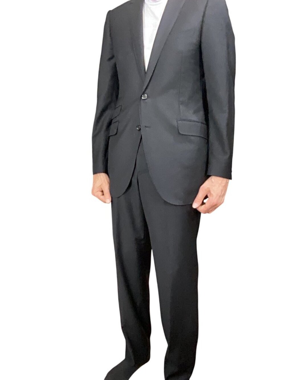 Joseph Bach Mens Black Wool & Cashmere Two-Piece Suit  - Classic Fit*42L